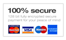 100% Secure - 128 bit fully encrypted secure payment for your peace of mind
